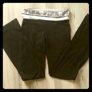 VS Pink fold over yoga pants